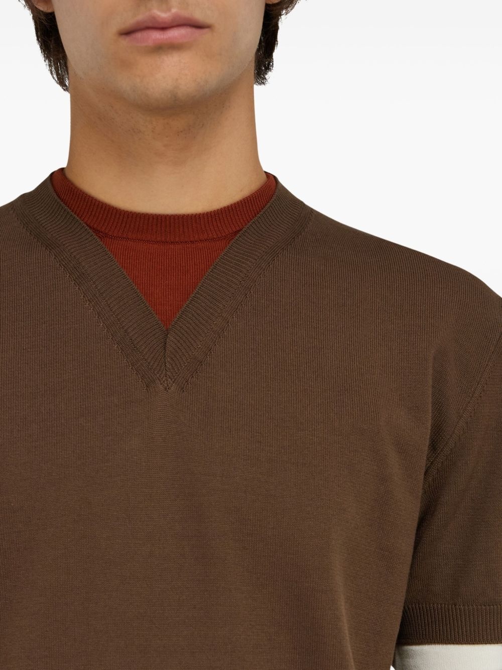 layered knitted T-shirt - 5