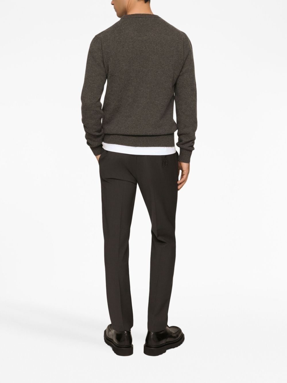 logo-plaque wool jumper - 3
