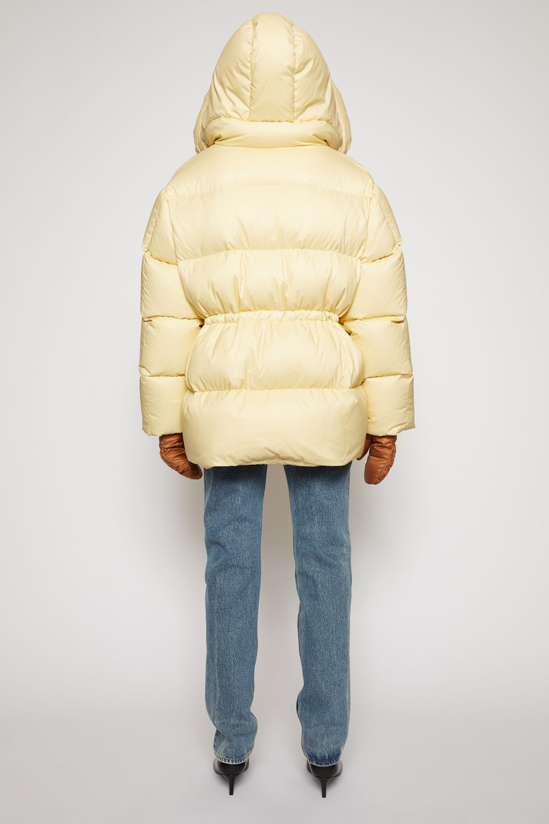 Hooded puffer coat cream beige 4