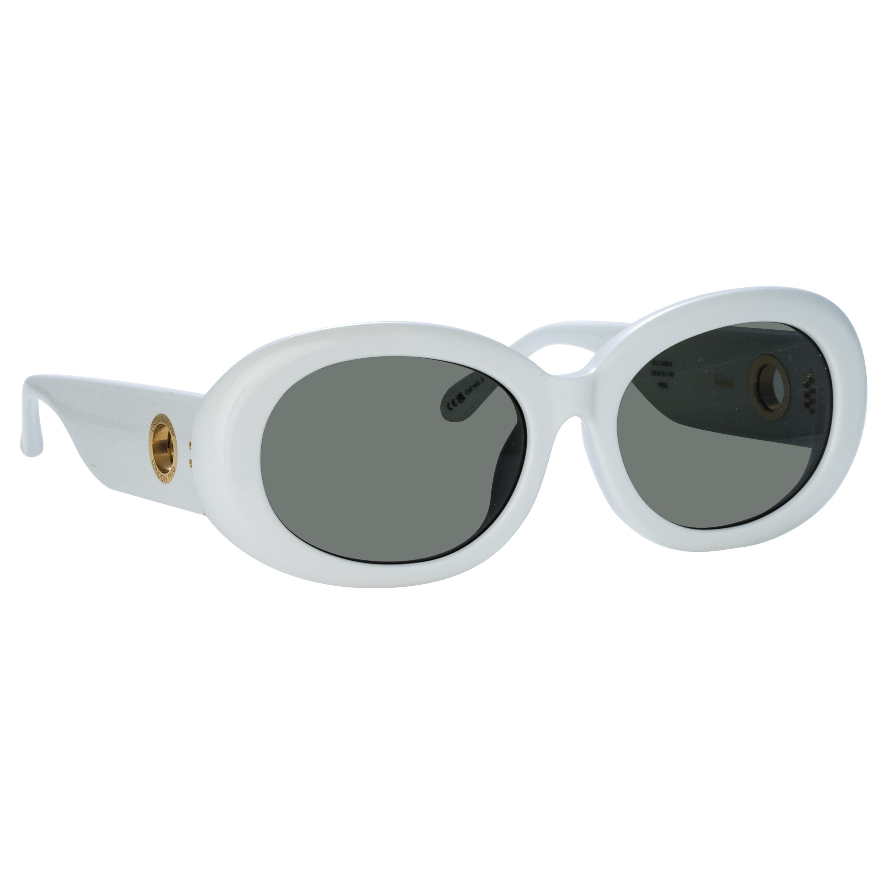 LINA OVAL SUNGLASSES IN WHITE - 3