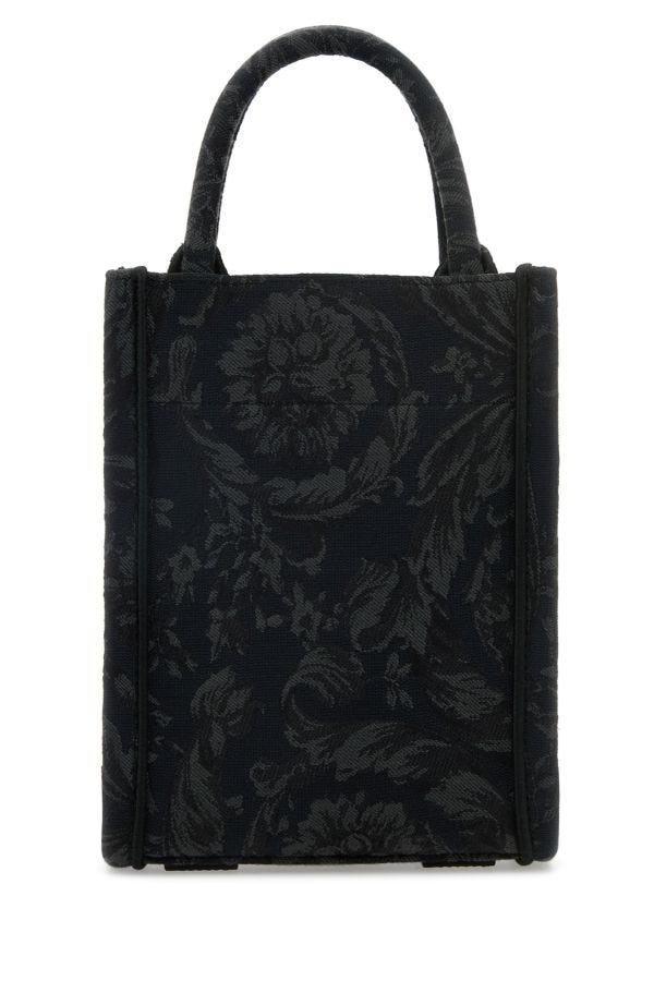 トートバッグ VERSACE Embroidered Fabric Mini Athena Handbag Barocco Athena Small Tote Bag Print | VERSACE US