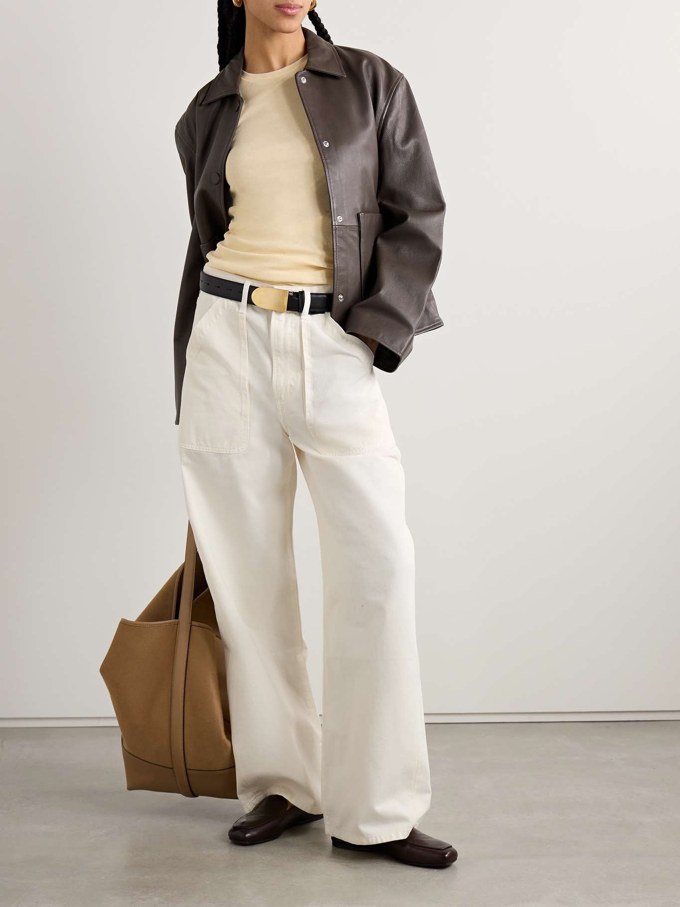 Ayla Cargo high-rise wide-leg jeans White - 2