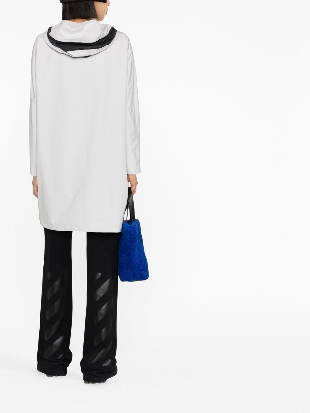 hooded zip-fastening coat - 4