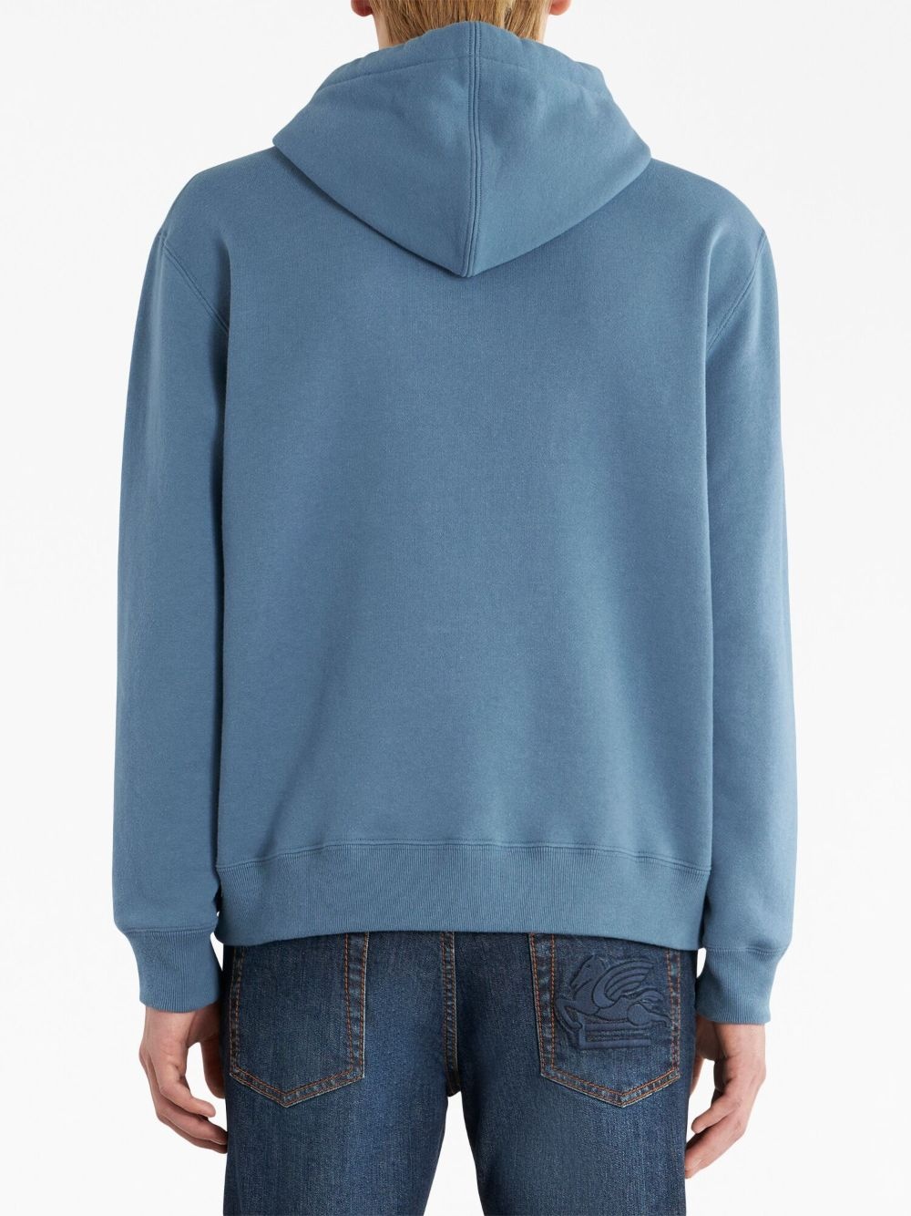logo-embroidered cotton hoodie - 3