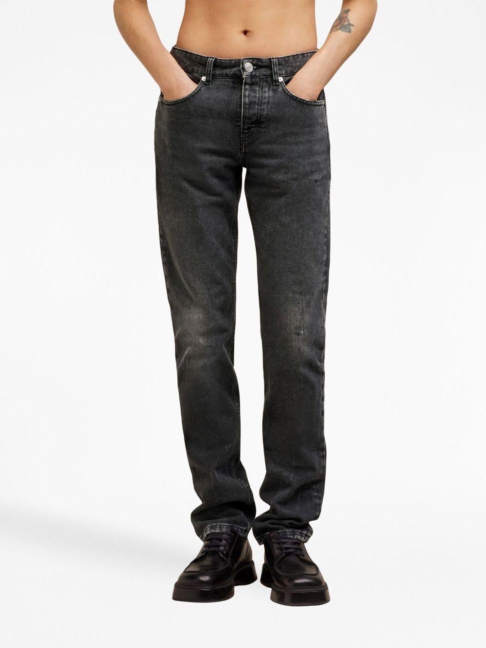 logo-patch straight-leg jeans - 5