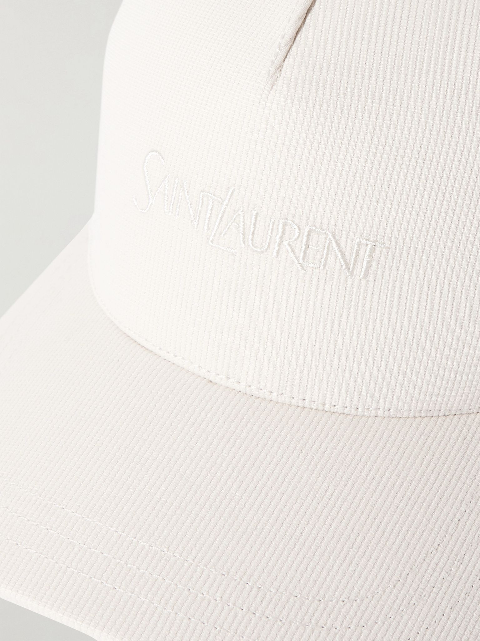 Embroidered cotton-corduroy baseball cap Ivory - 4
