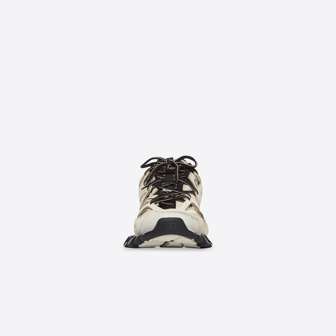Women's Track Sneaker Worn Out in White/black - 3