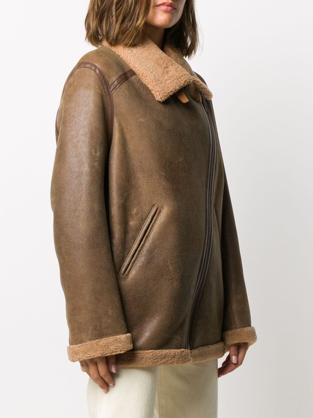 oversize shearling jacket - 3