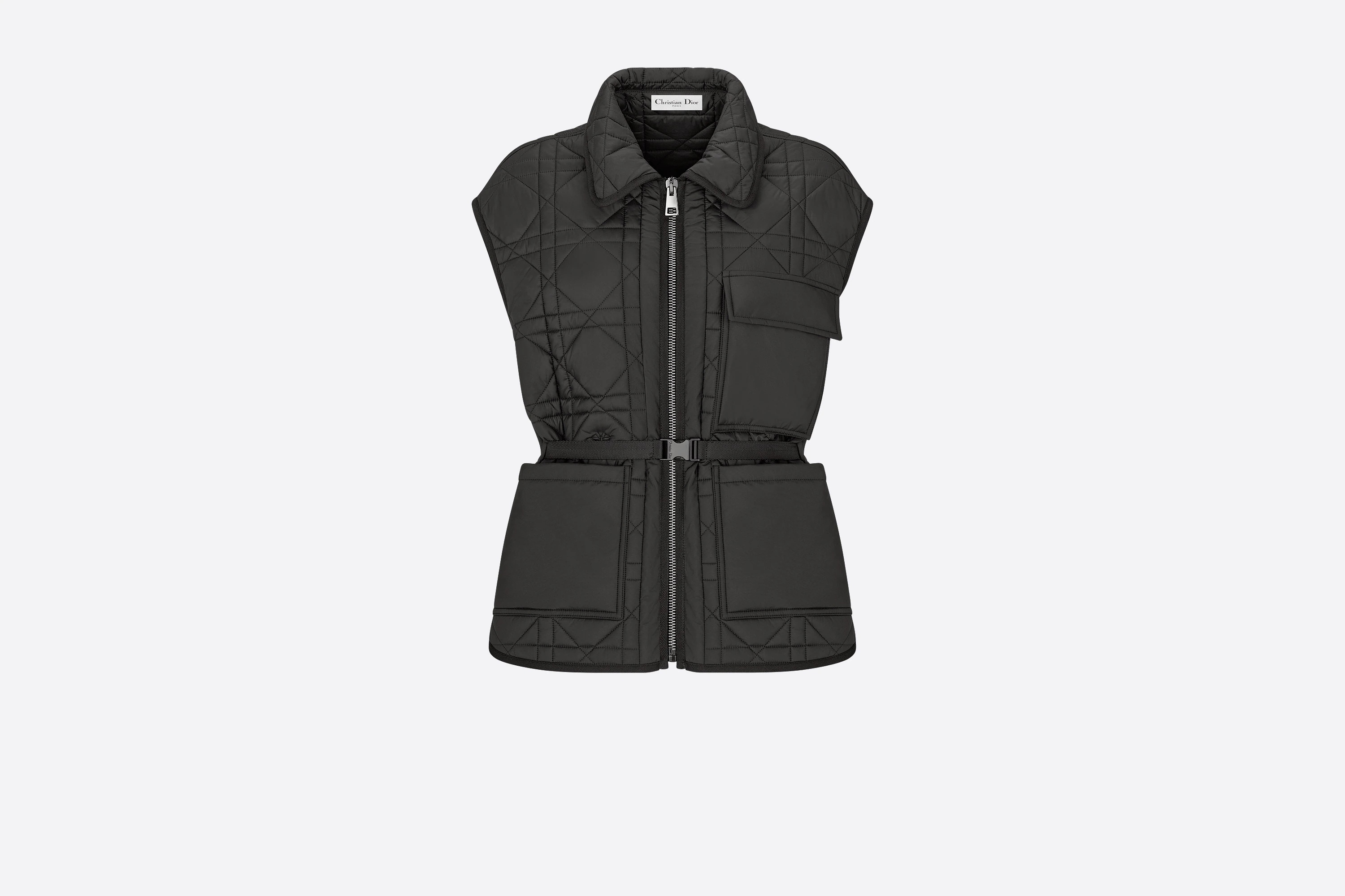 Macrocannage Belted Vest - 1