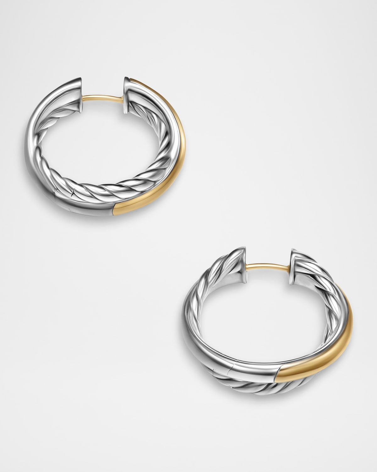 7mm DY Crossover Hoop Earrings in Silver - 3