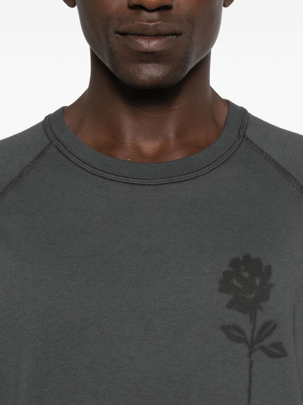 rose-print raglan T-shirt - 5