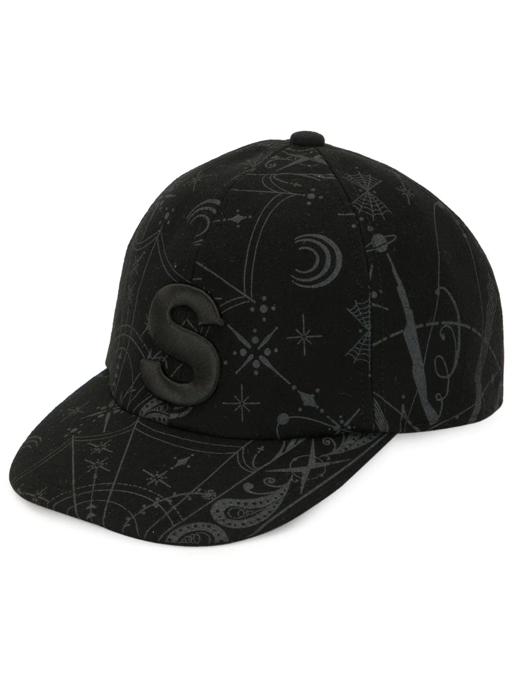 graphic print logo cap - 1