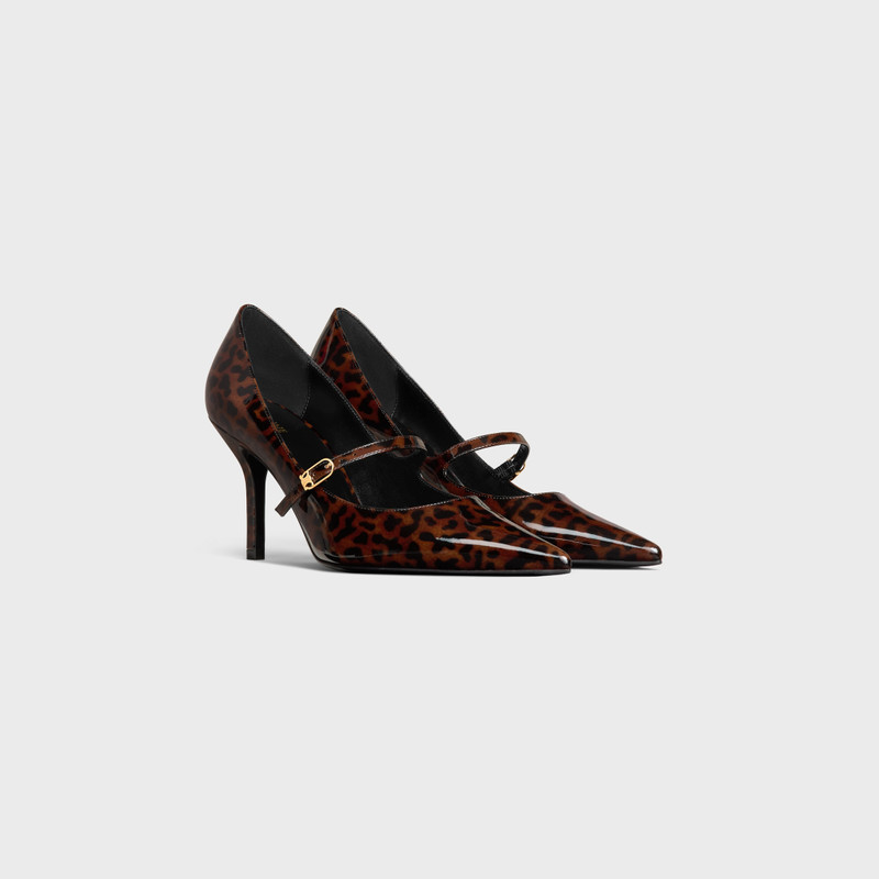 CELINE JUDY STRAPPY PUMP IN PRINTED LEOPARD PATENT CALFSKIN 2