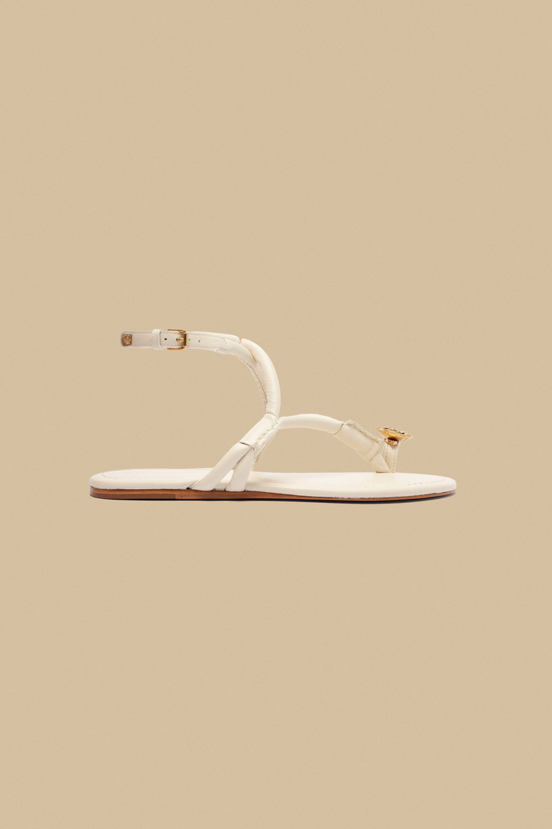 Ivory Toe Ring Strappy Sandal 1