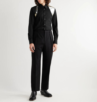 Alexander McQueen Lamé-Trimmed Stretch-Cotton Poplin Shirt outlook