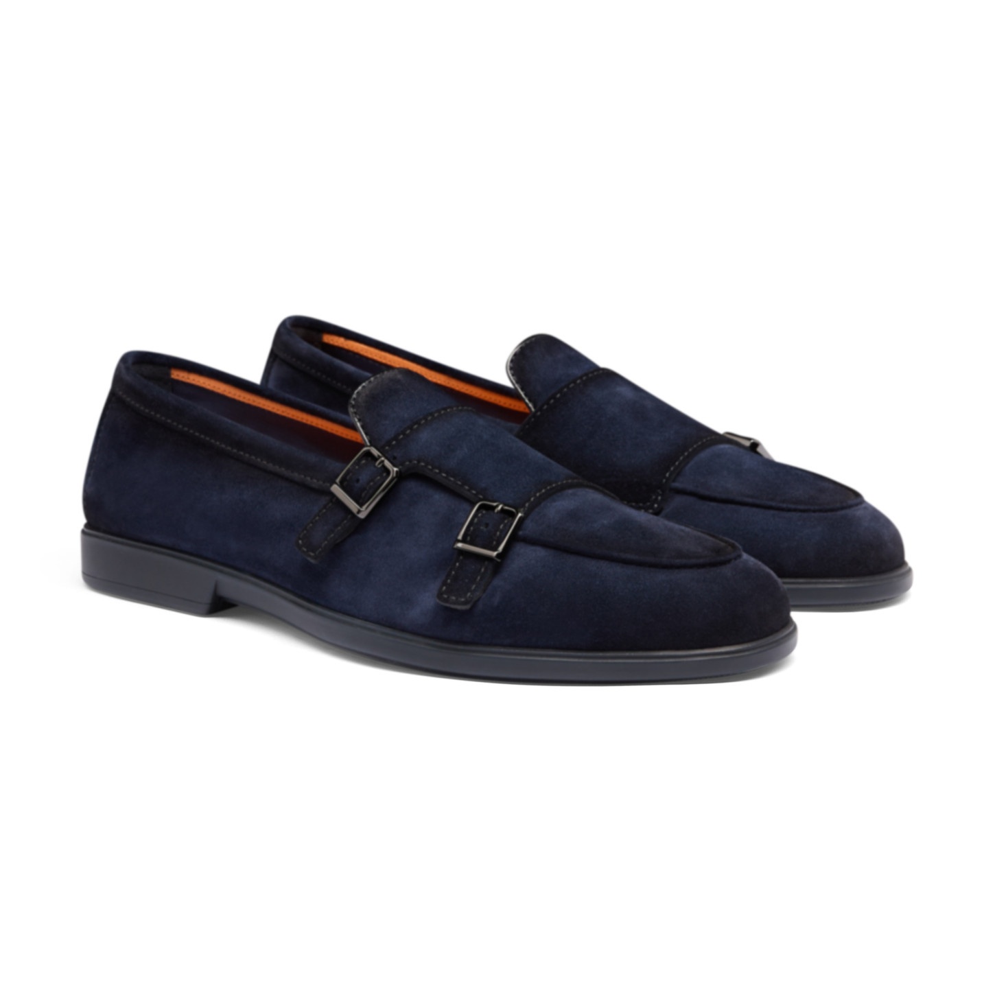 Men's blue suede double-buckle loafer - 3