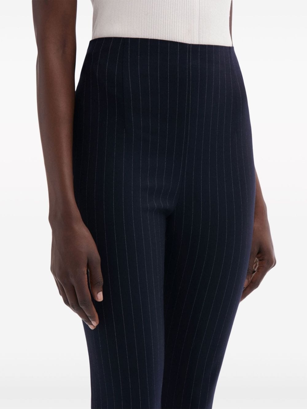 vertical-stripe wool trousers - 6