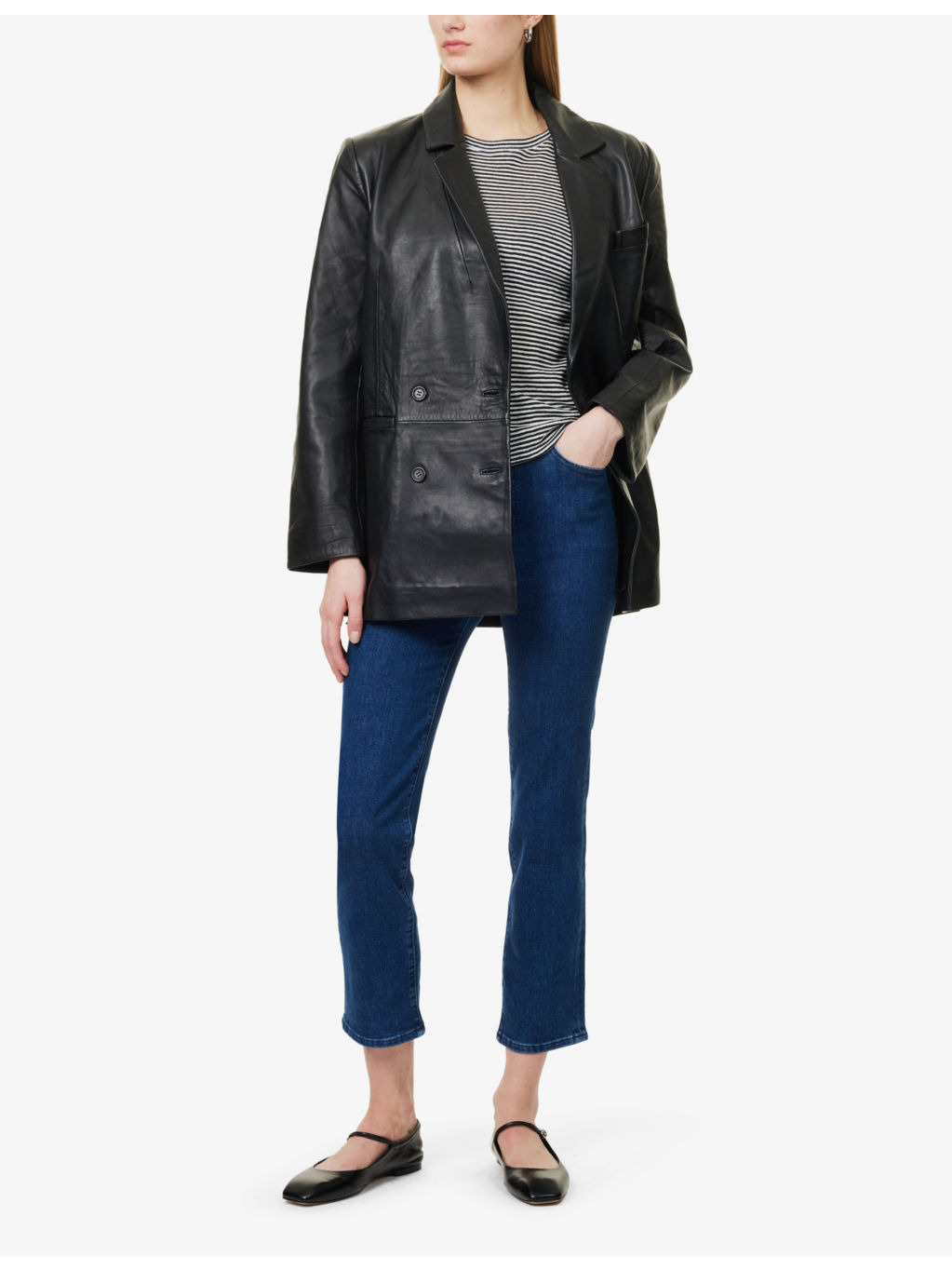 The Pencil Crop Slim-Leg High-Rise Stretch Cotton-Blend Jeans - 2