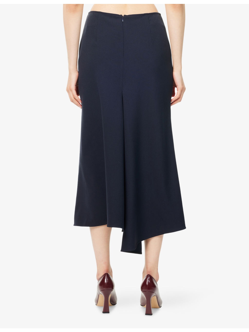 Pleated Textured Stretch-Woven Midi Skirt - 4