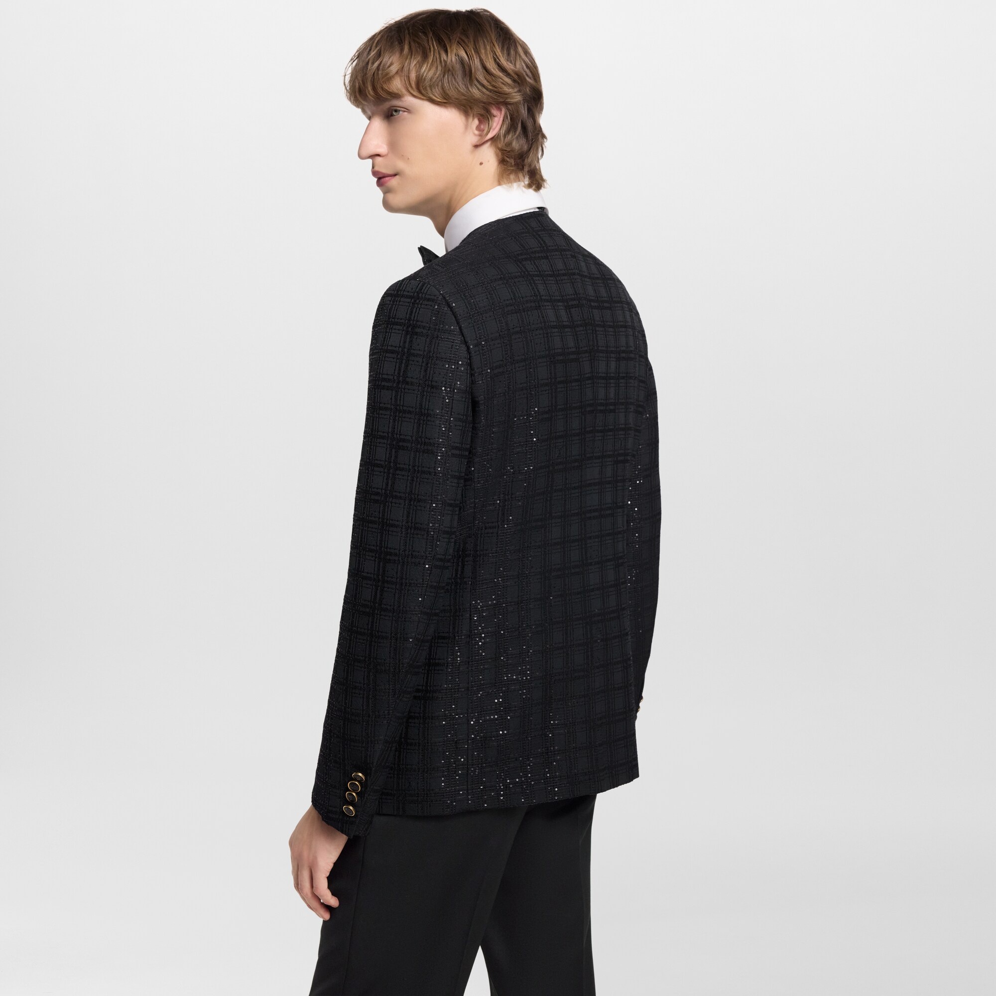 Sequin-Embroidered Collarless Jacket - 5