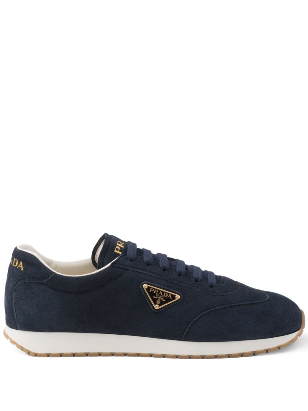 triangle-logo suede sneakers - 1