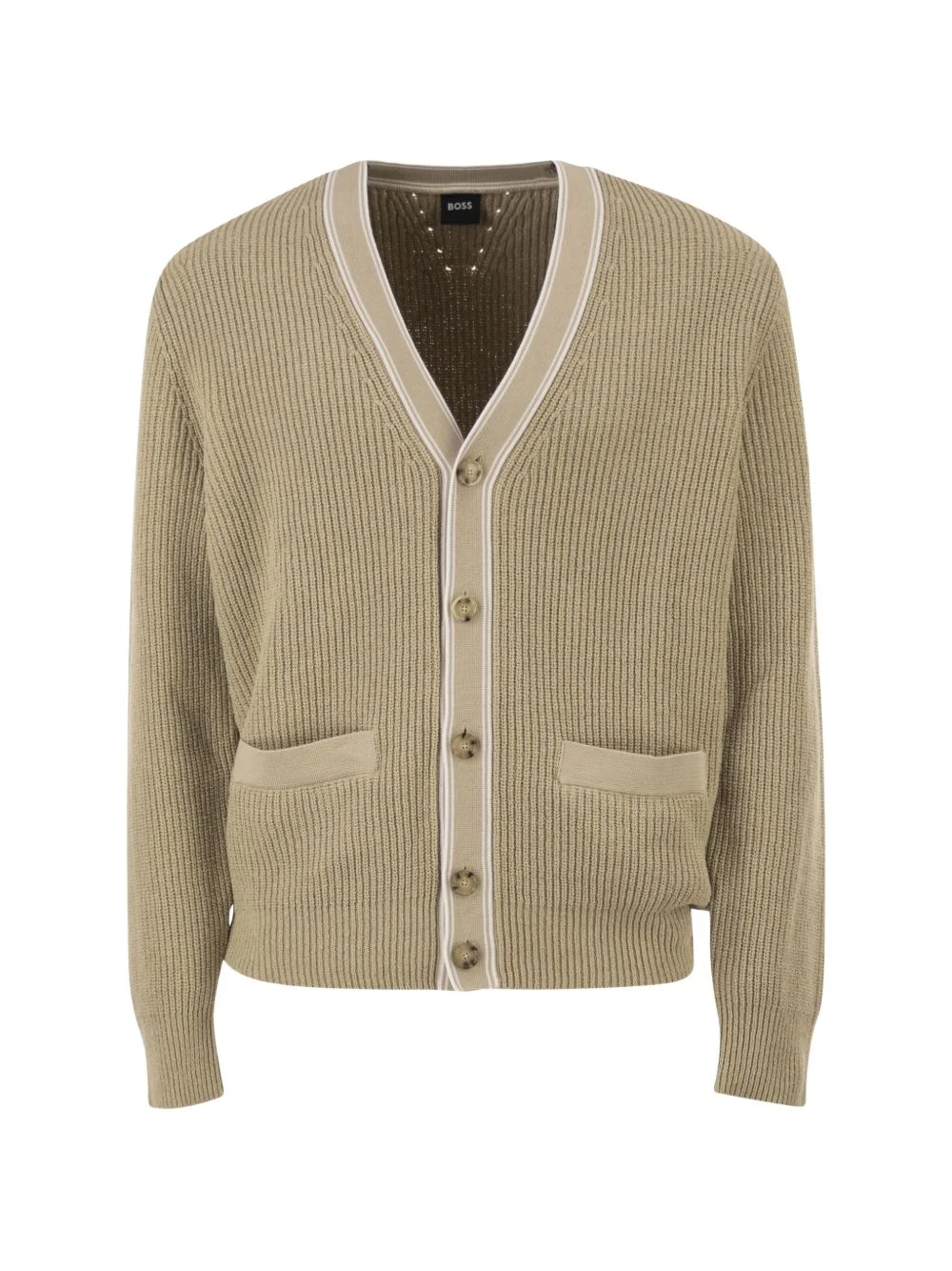ribbed-knit cardigan - 1