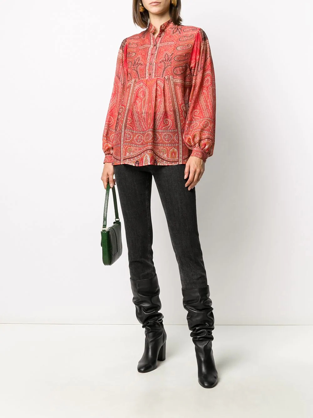 paisley-print sheer blouse - 2