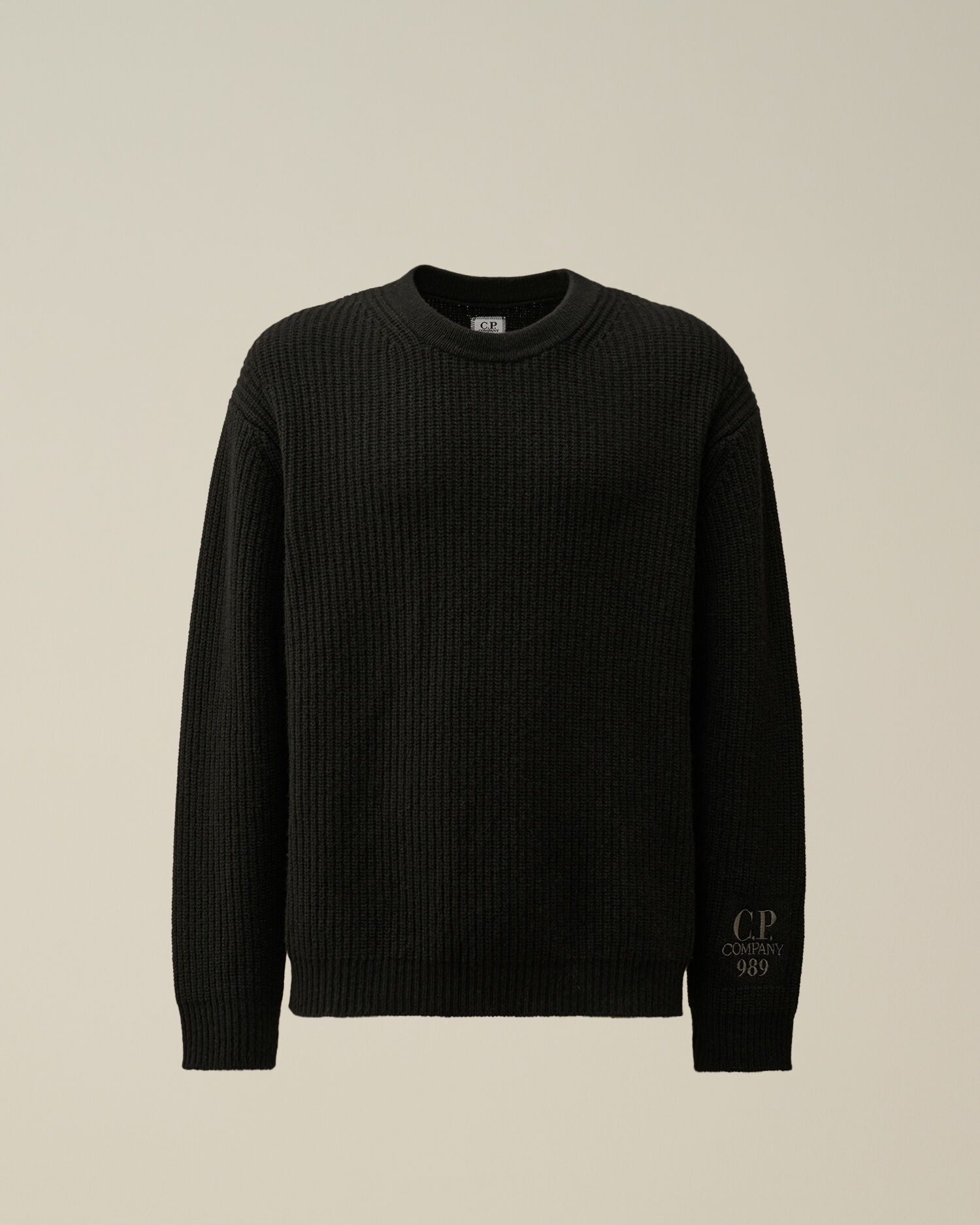 Lambswool GRS Boxy Crew Neck Ribbed Knit - 1