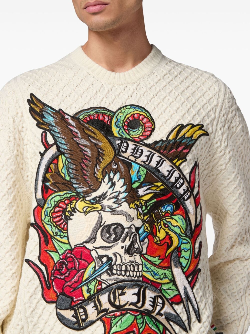 Tattoo graphic-print jumper - 4