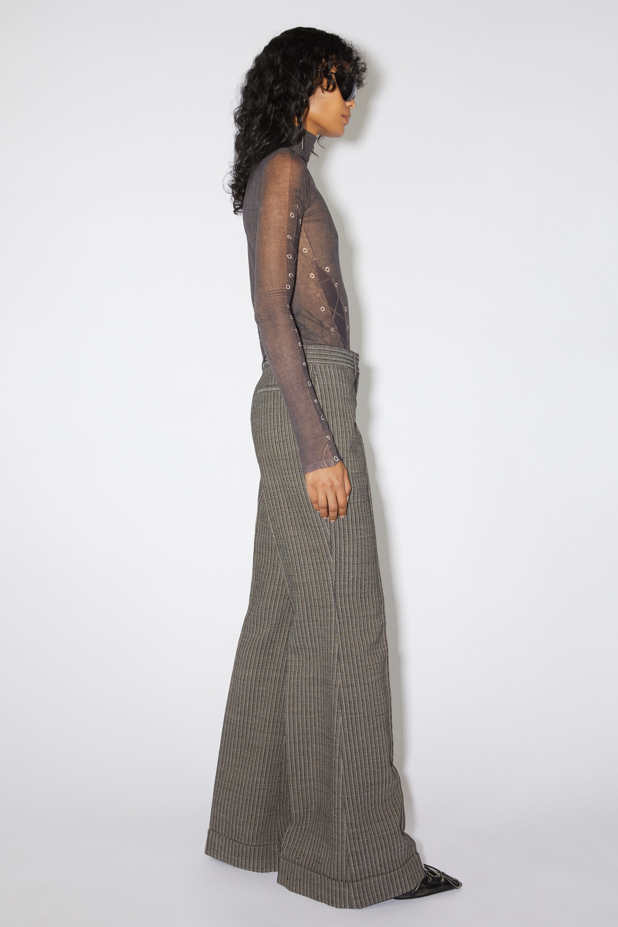 Tailored wool blend trousers - Multi taupe - 4