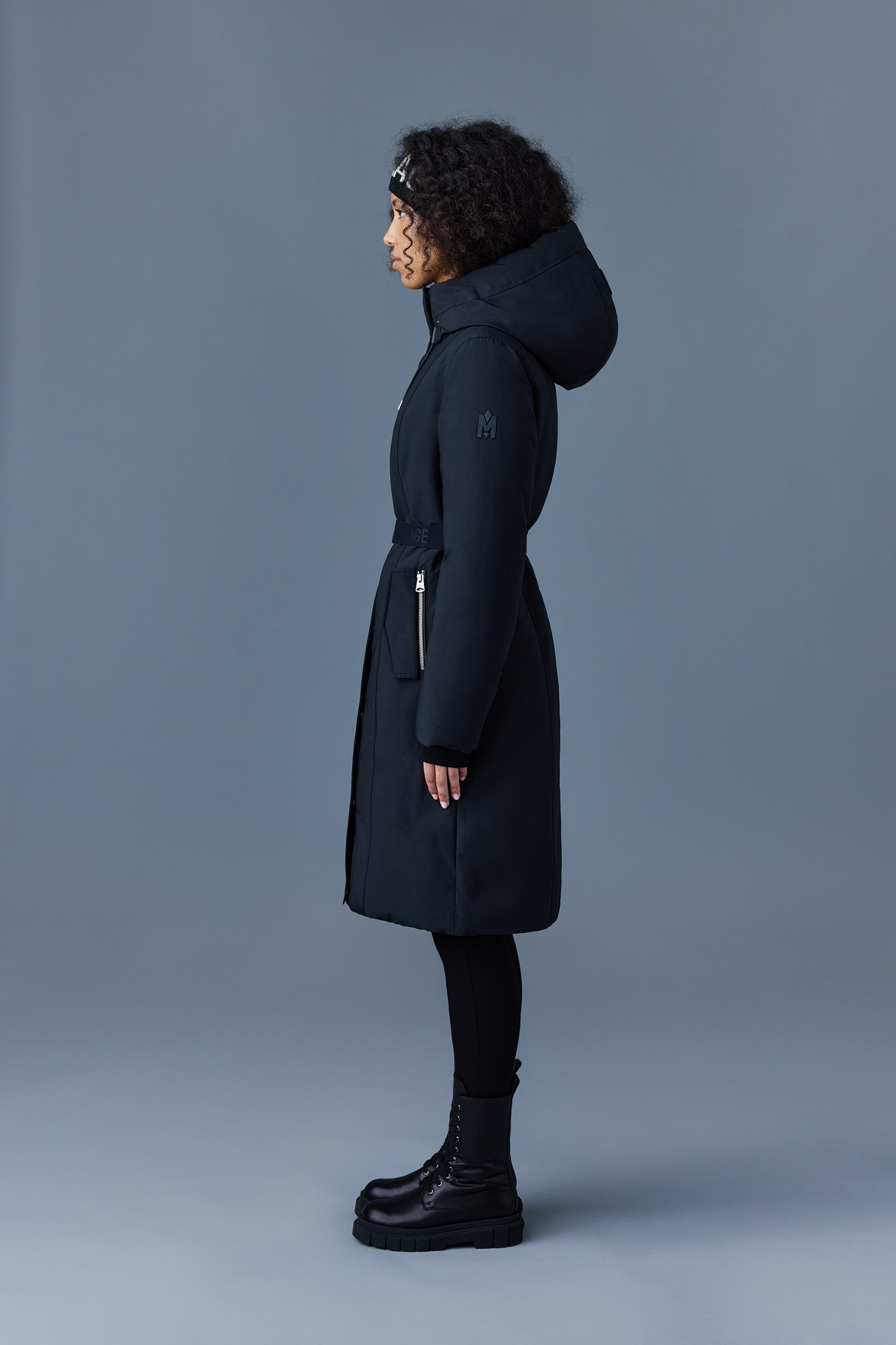 KAILYN flared down coat with hood for ladies - 3
