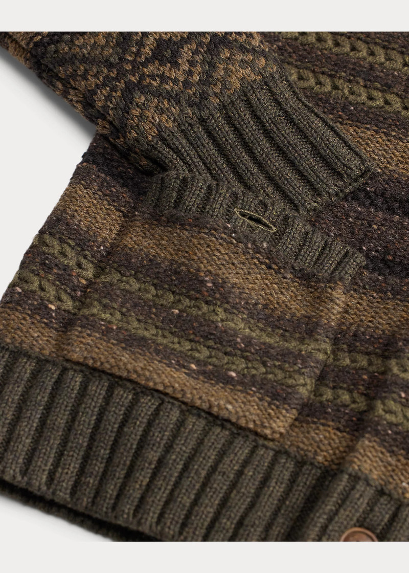 Wool-Cotton Shawl-Collar Cardigan 4