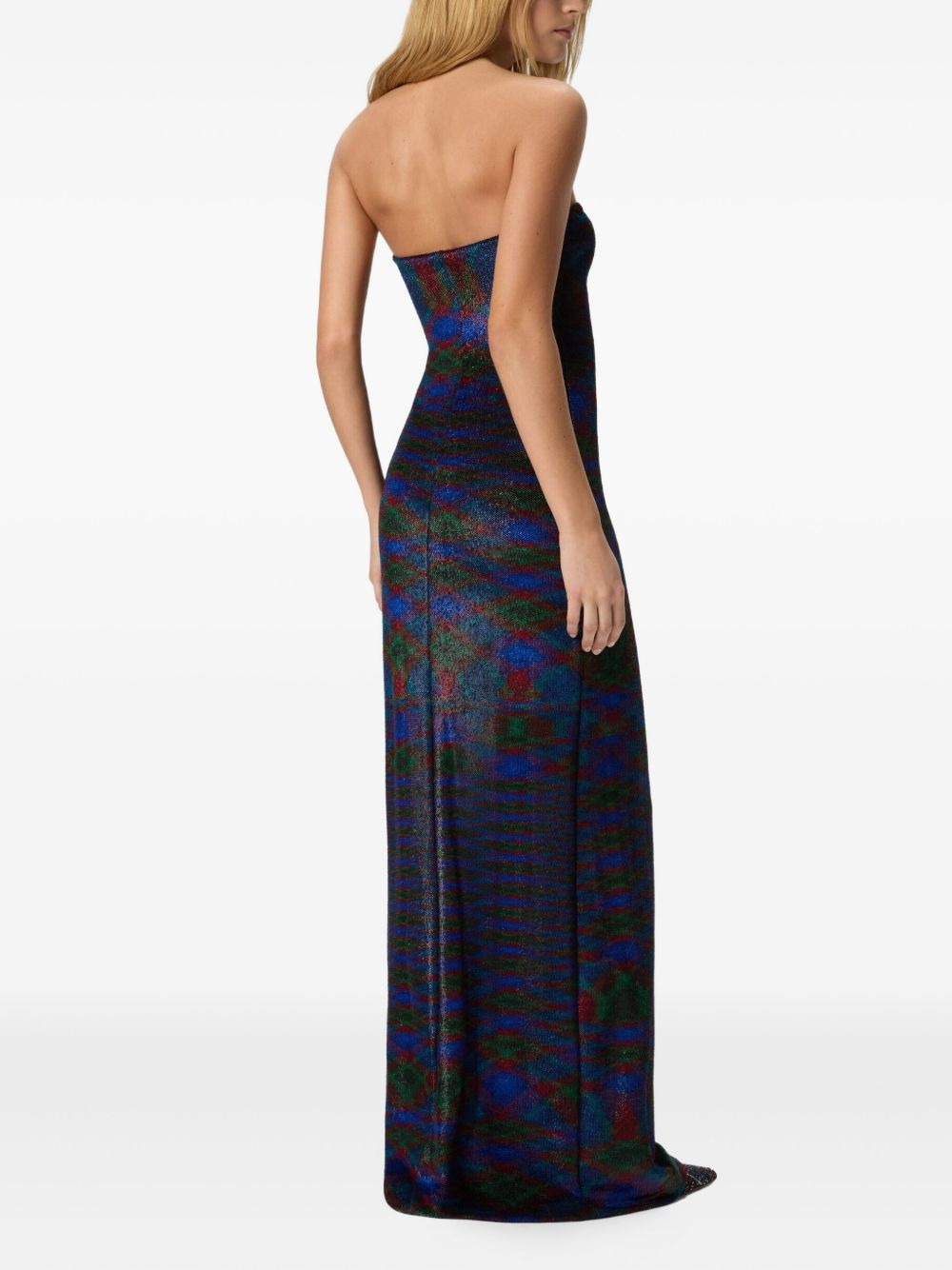 strapless patterned maxi dress - 3