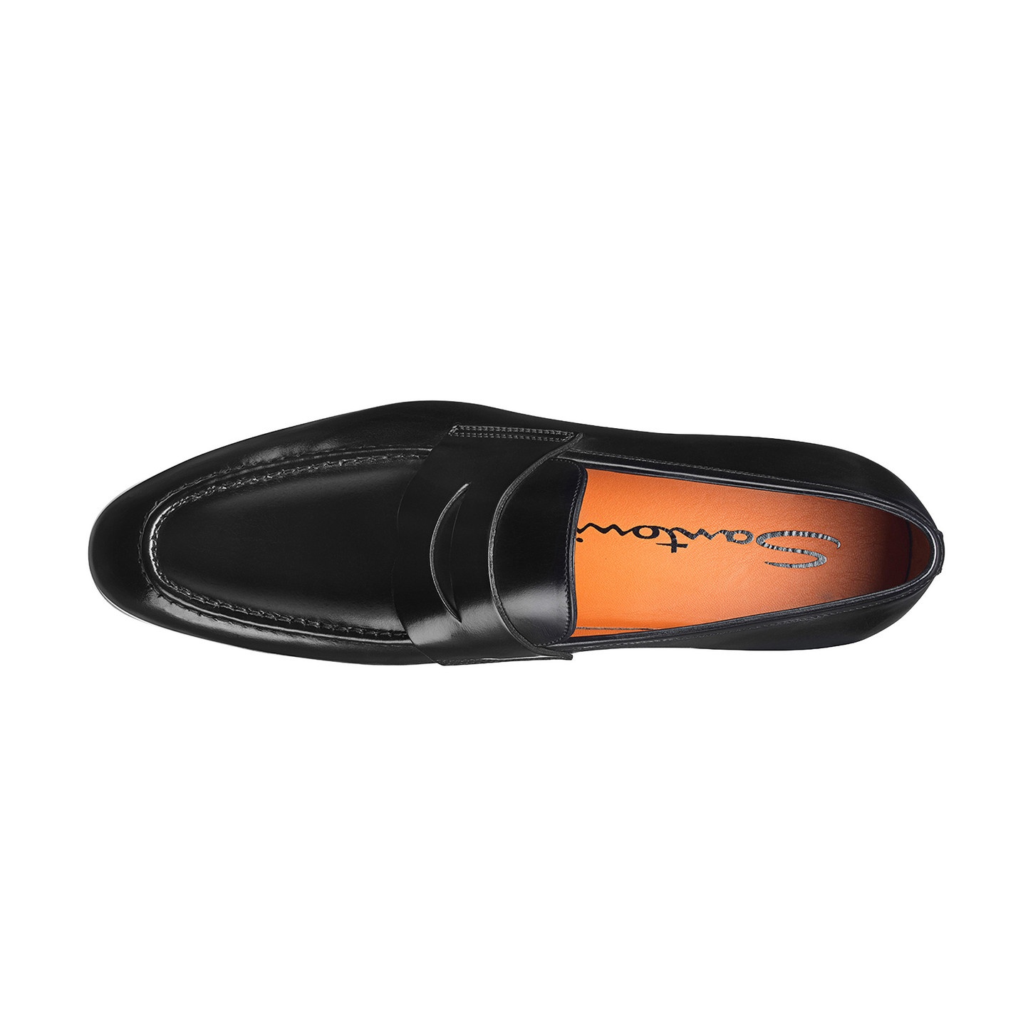 Men's black leather penny loafer - 5