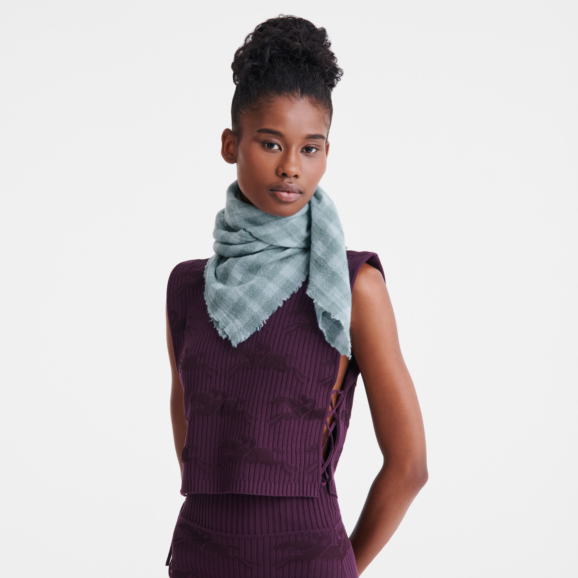 Summer Gingham Stole Vervain - OTHER - 2