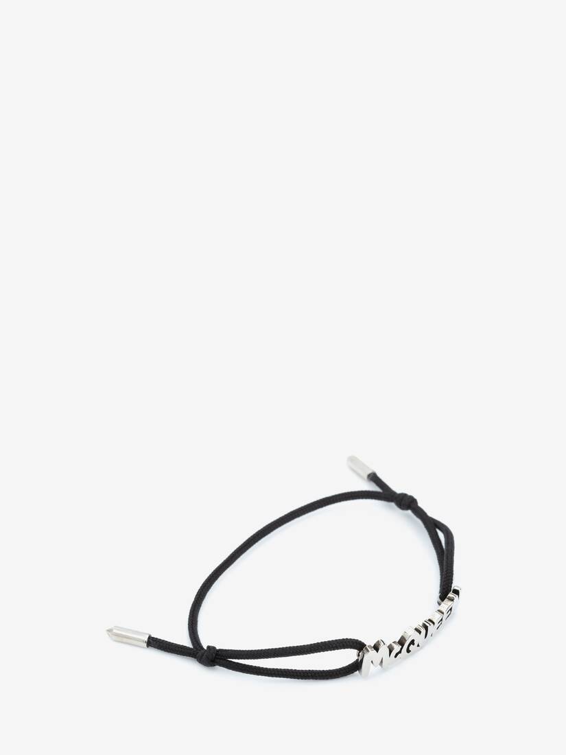 Mcqueen Graffiti Cut-out Friendship Bracelet in Black - 2