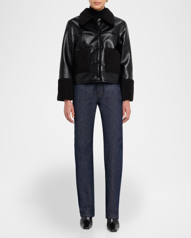 Rails Dria Faux Leather Bomber Jacket outlook