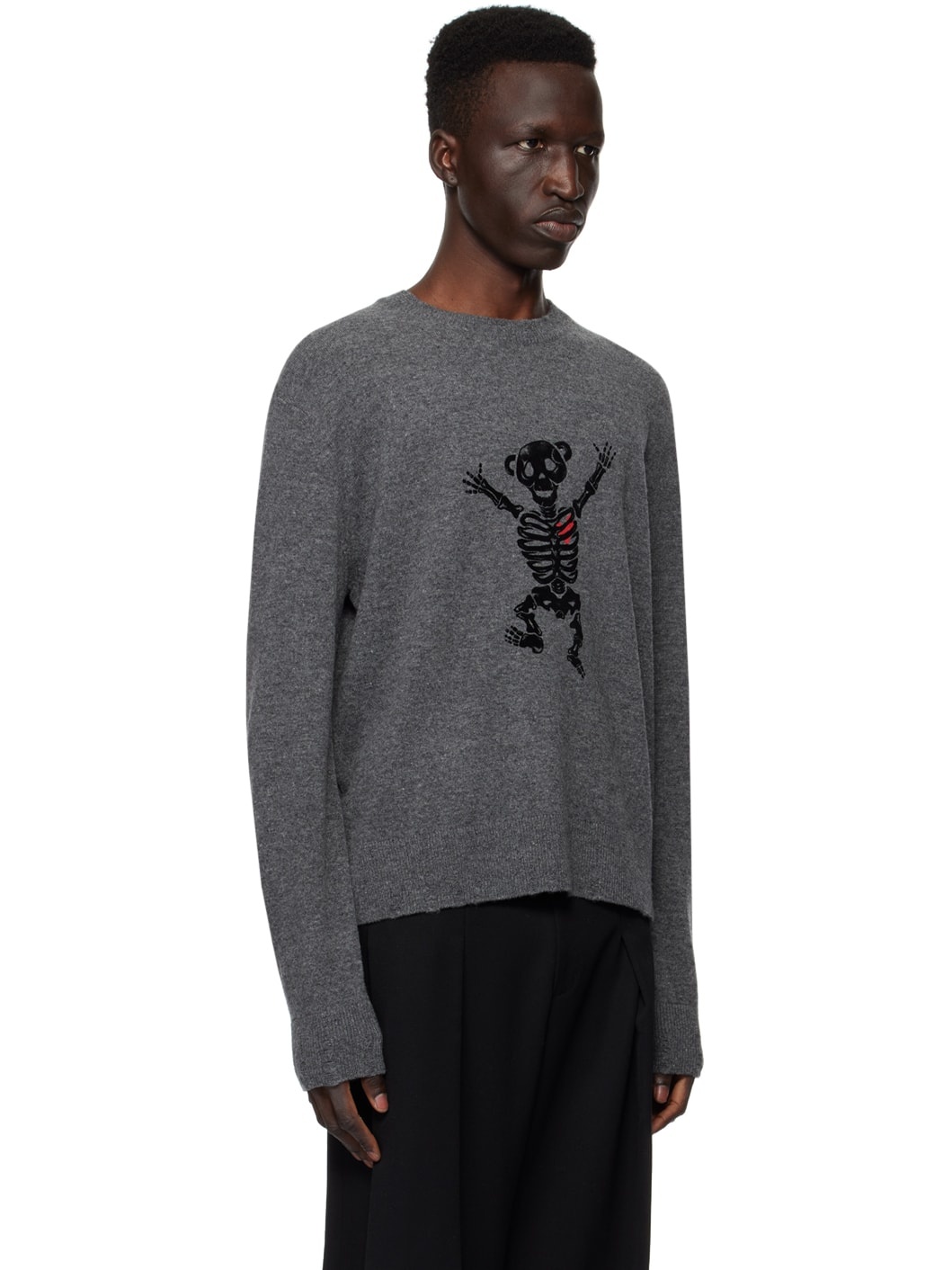 Gray Bolt Teddy Sweater - 2