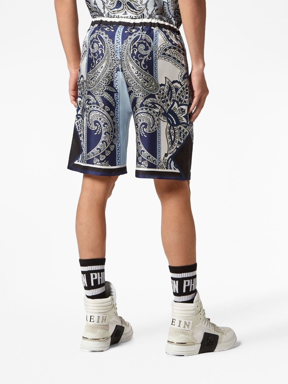paisley-print silk short - 4
