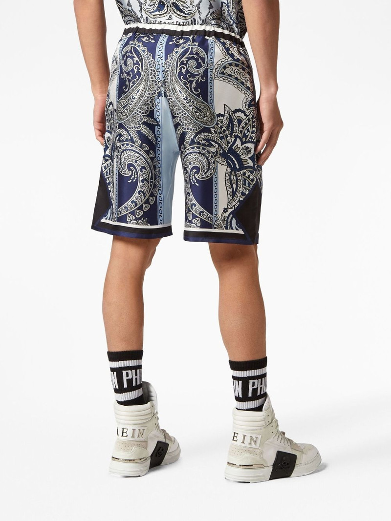 paisley-print silk short 4