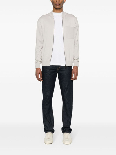 Herno fine-ribbed cotton cardigan outlook