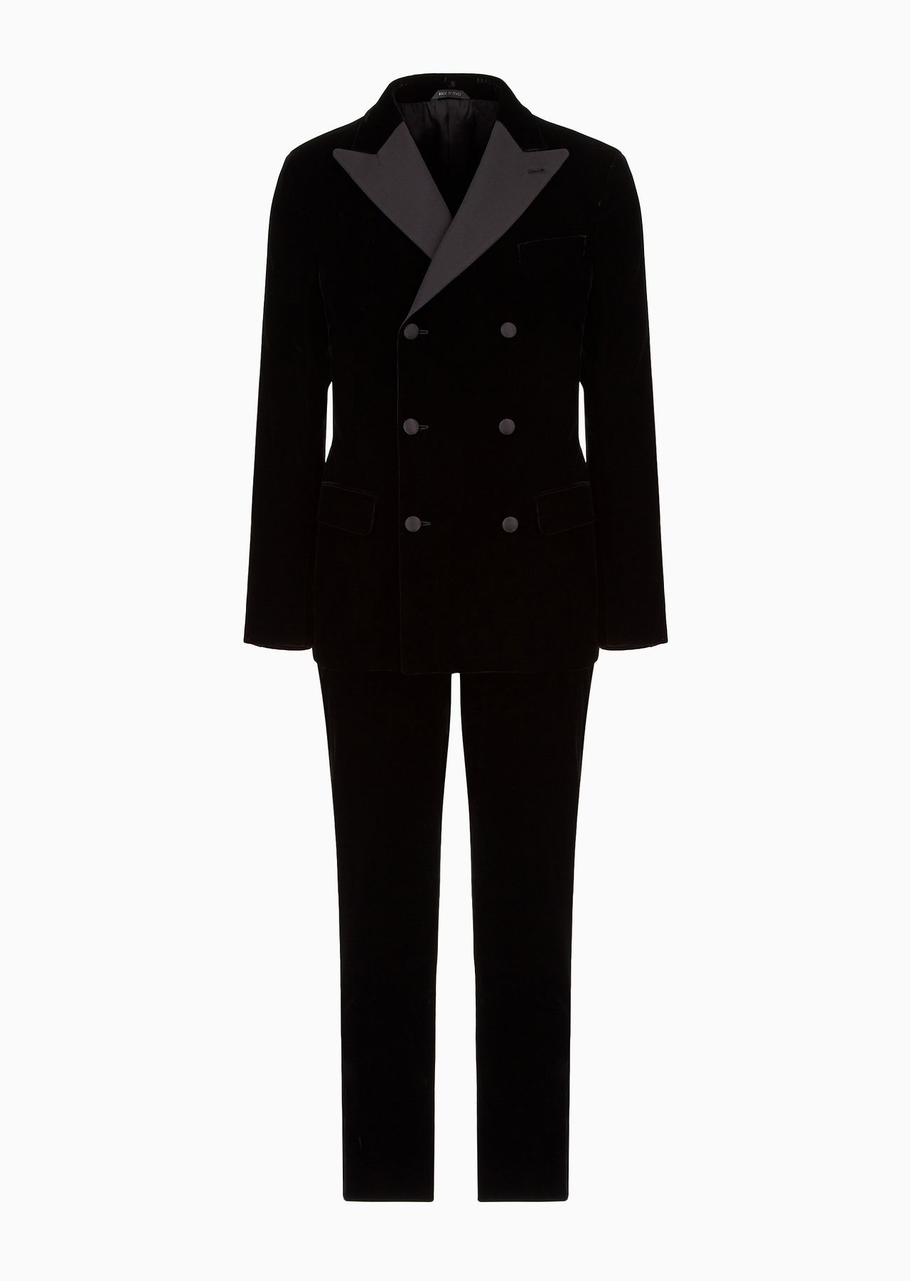 Madison line full-canvas velvet suit with a double-breasted jacket - 1