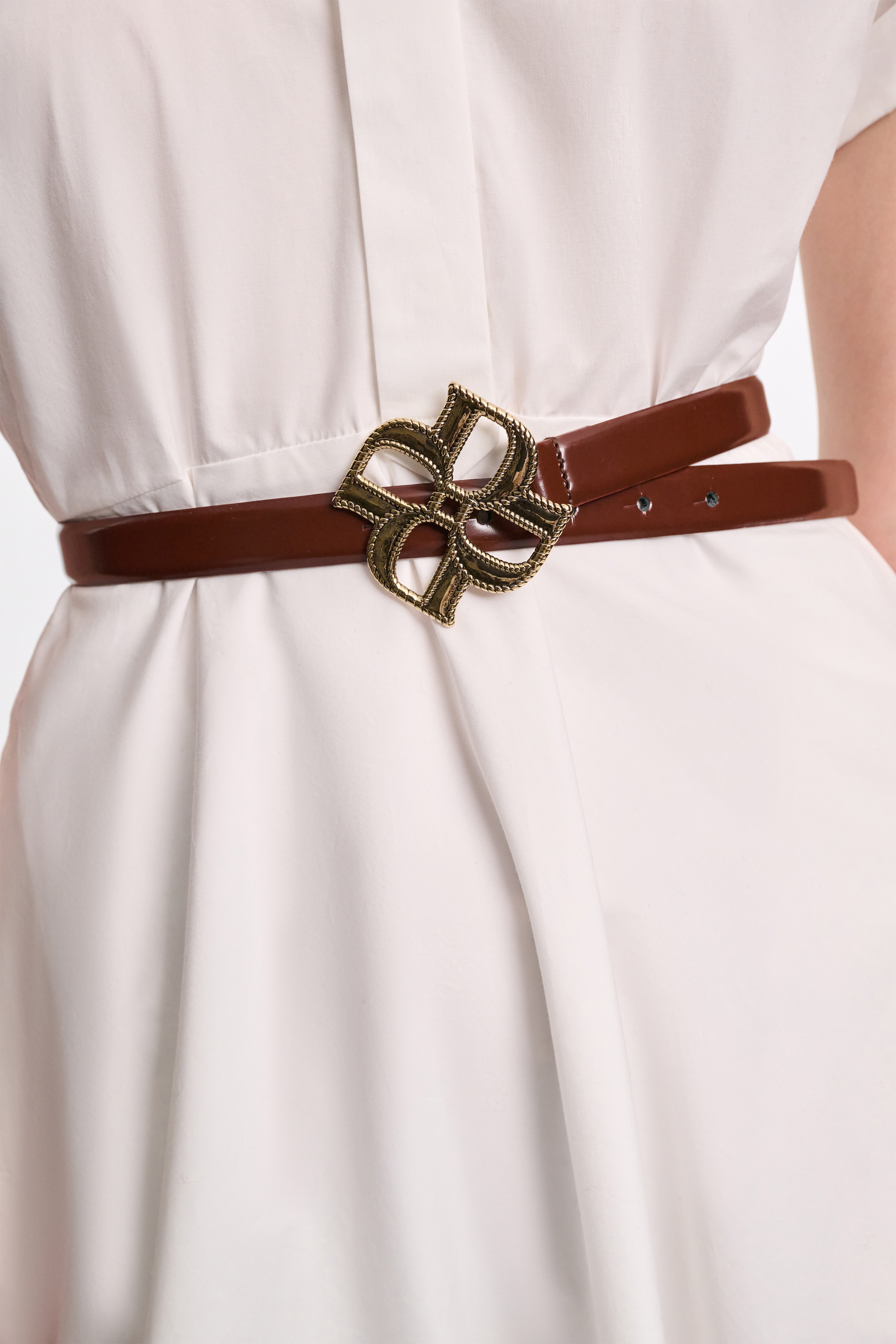 SUBTLE SHINE d rose buckle belt - 4