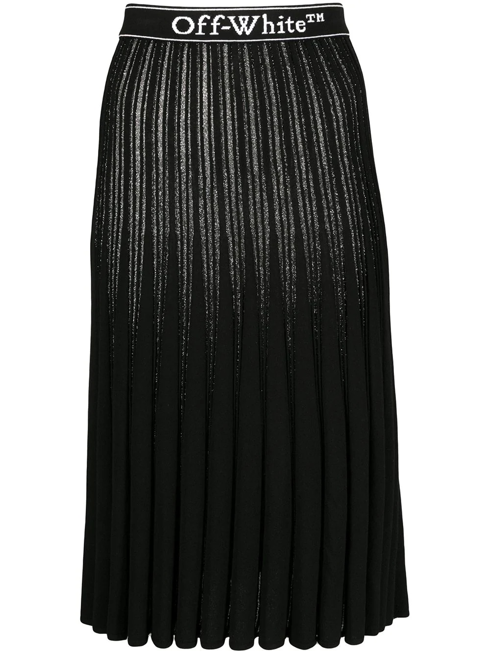 metallic knitted pleated skirt - 1