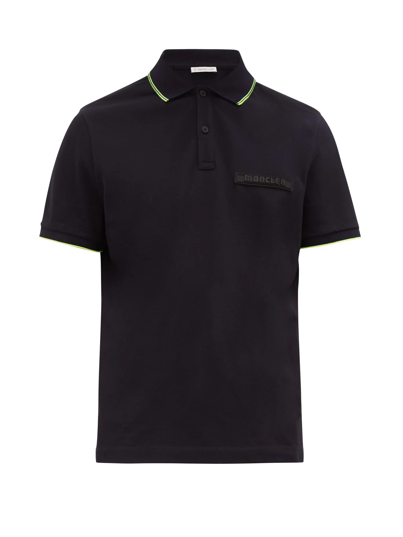 Logo-plaque cotton-piqué polo shirt - 1