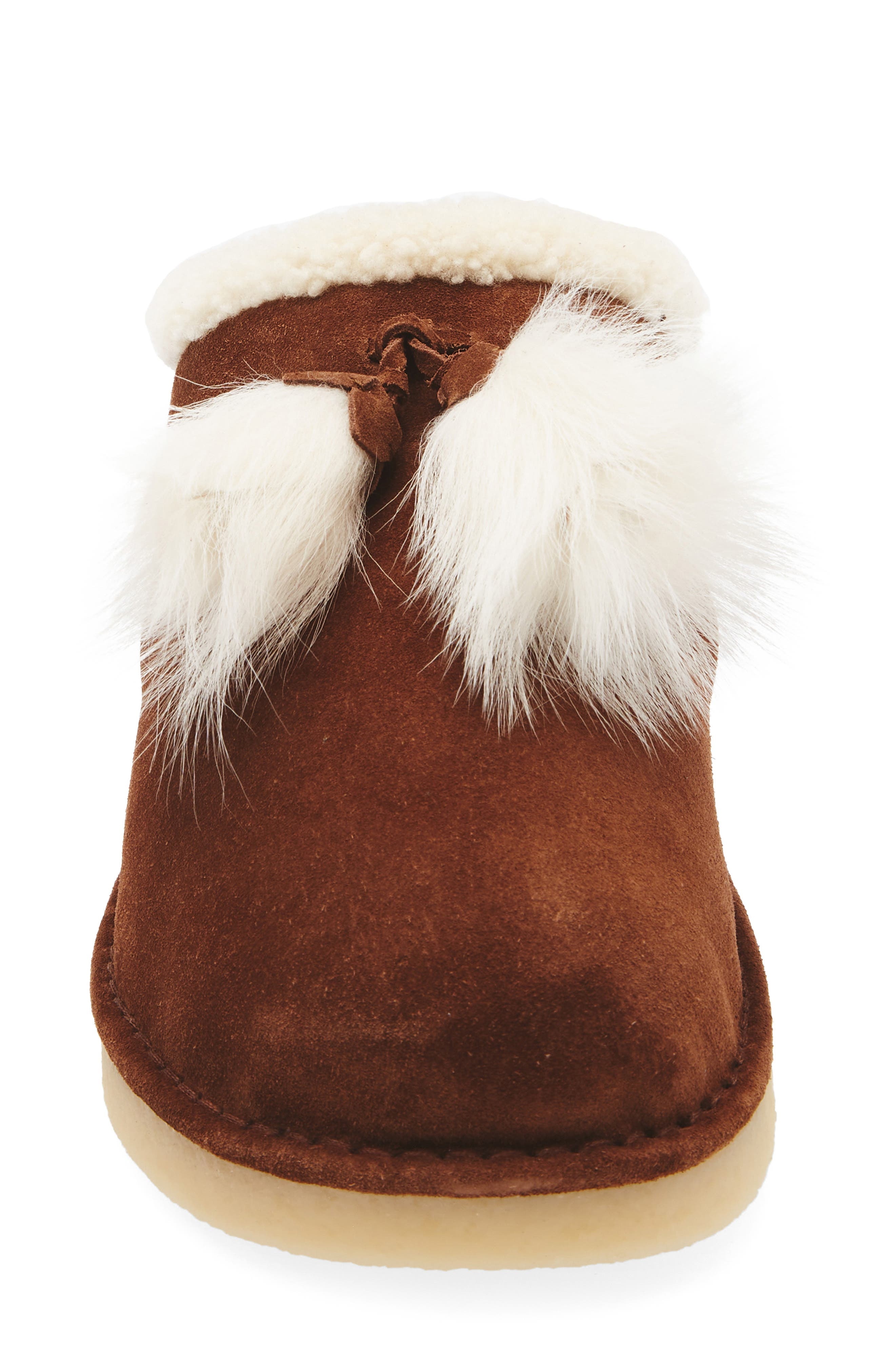 Miu Miu Shearling Tassel Slipper in Cacao at Nordstrom - 4