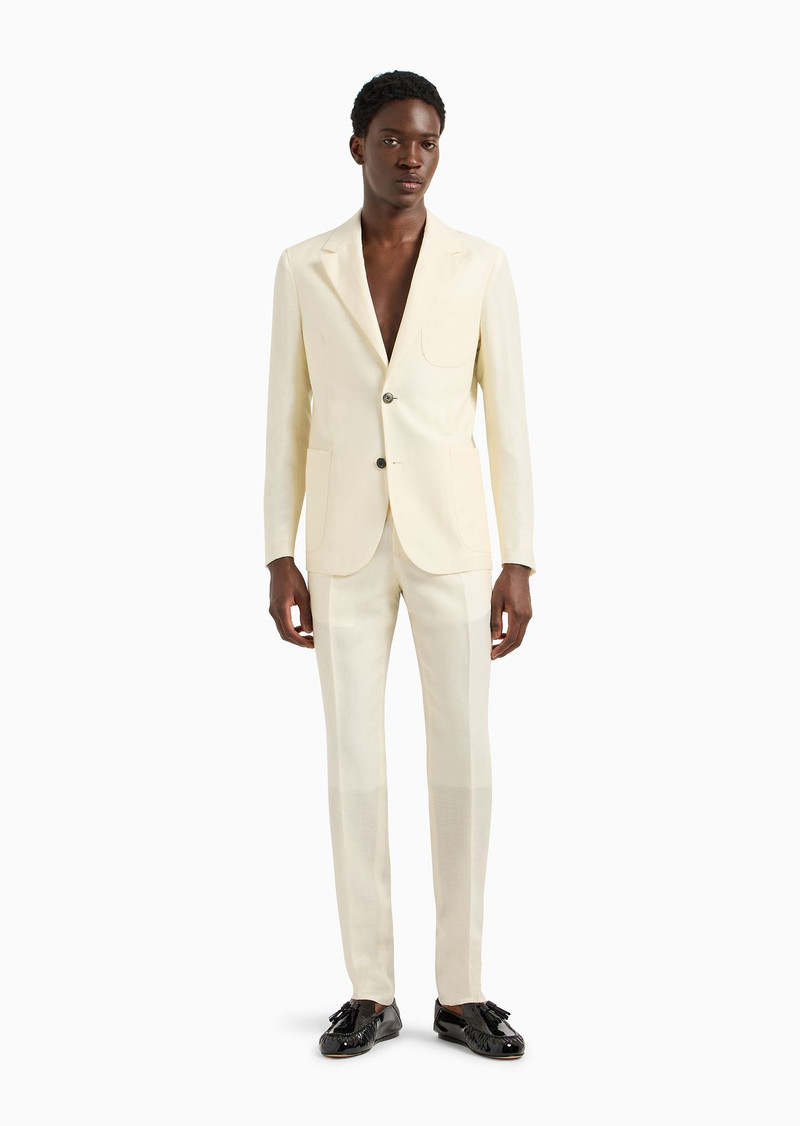 Single-breasted suit in an ultra-light tropical virgin wool and linen-blend fabric 2