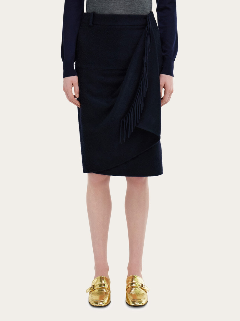 FERRAGAMO Wrap skirt with fringe detail outlook