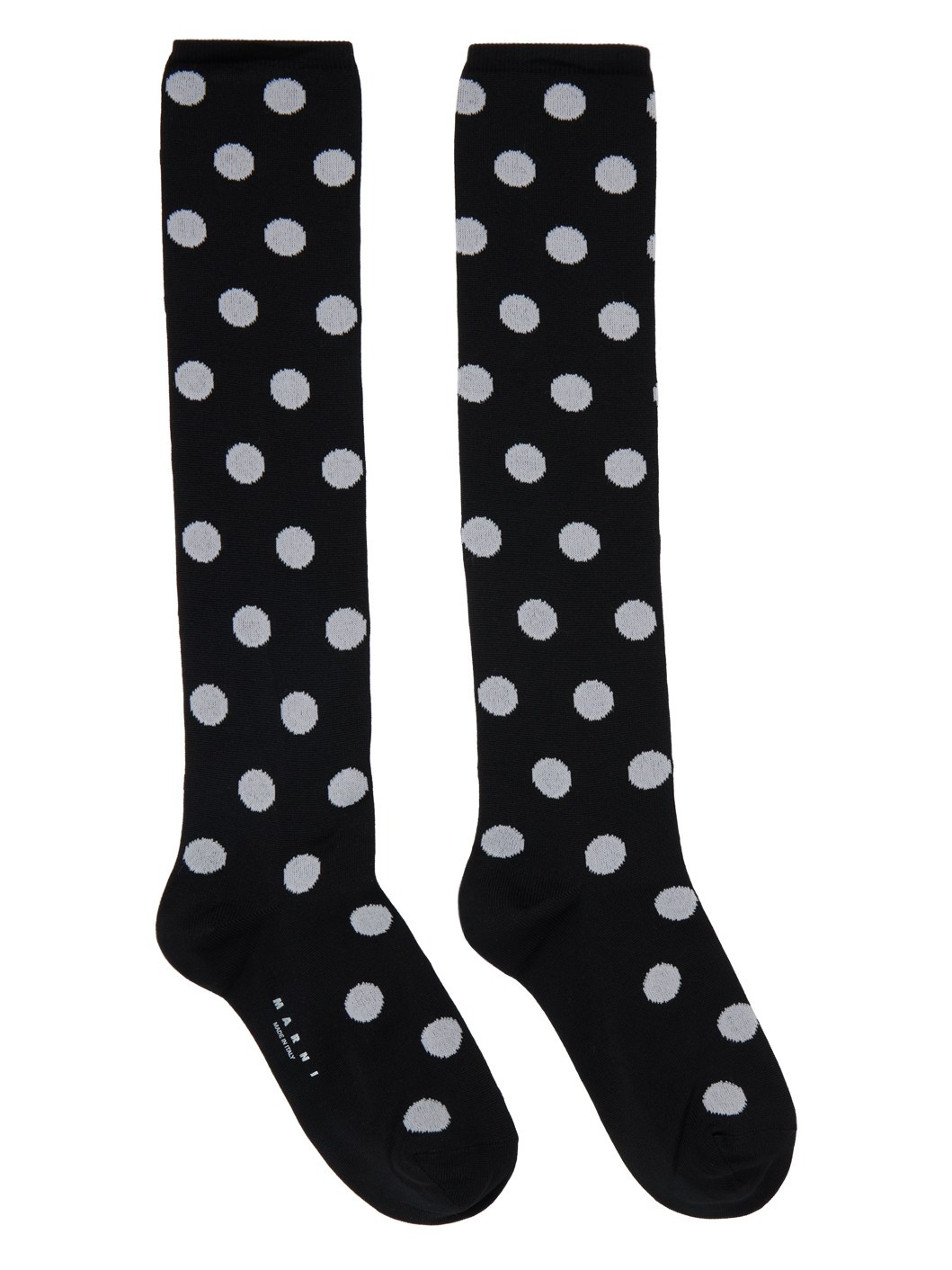 【送料&関税込】Marni White Polka Dot-print Ribbed Socks Marni Black & White Polka Dots Socks | REVERSIBLE