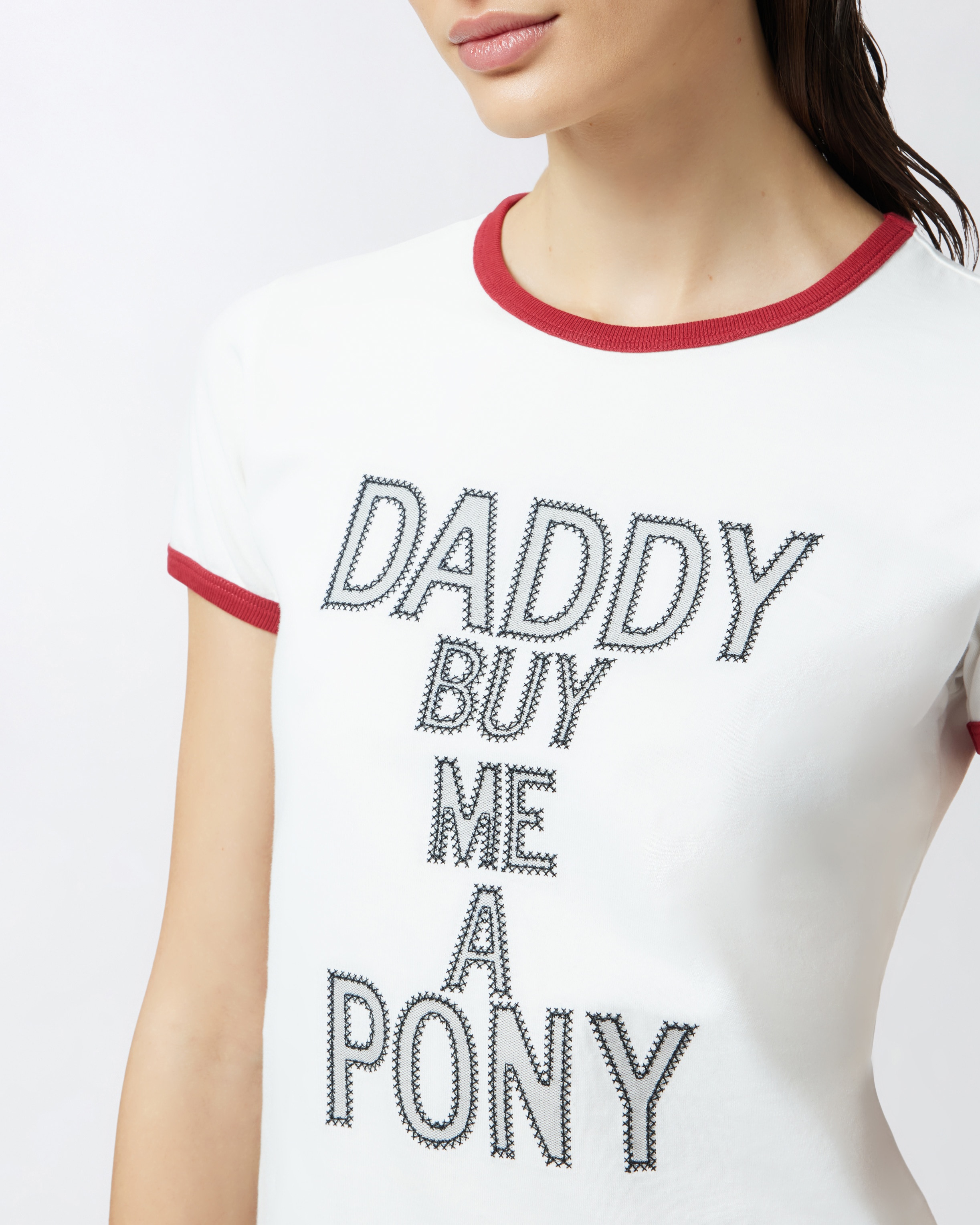 REIMAGINE BY PINKO X PATRICK MCDOWELL T-SHIRT WITH EMBROIDERED WORDING - 5